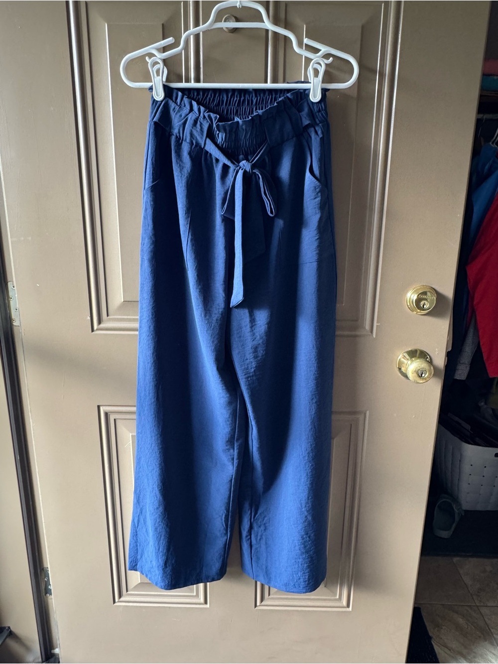 Women’s Wide-Leg Tie-Waist Pants - Navy